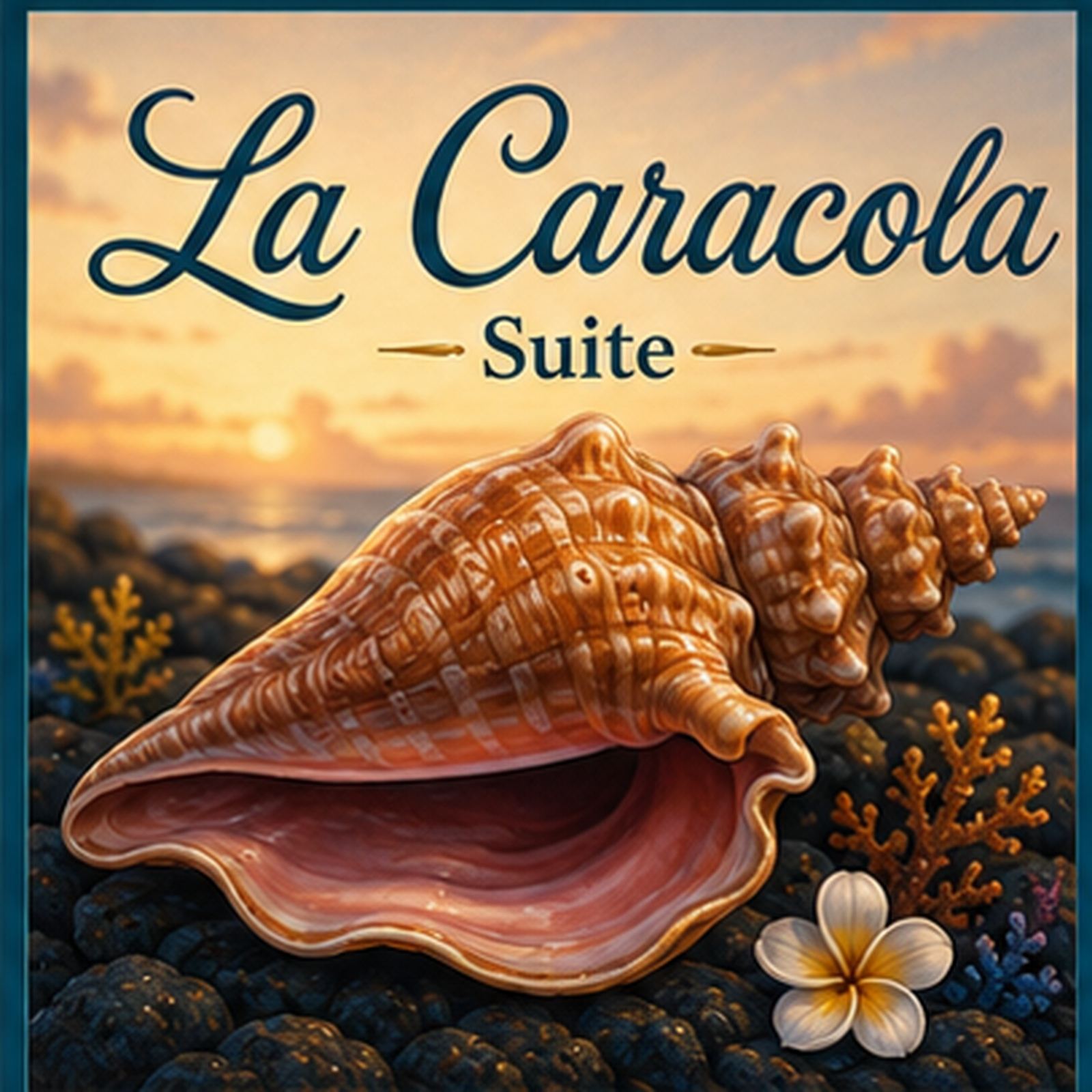 La Caracola Suite — open living area with kitchen
